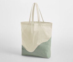 Westford mill WM235 - MAXI TOTE DE ALGODÓN ORGÁNICO CON ESTAMPADO DE OLAS Natural/Dusty Green
