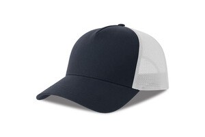 ATLANTIS HEADWEAR AT228 - 5-panel cotton trucker-style cap White/Navy