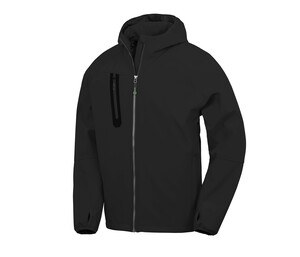 RESULT RS909X - 3-LAYER RECYCLED PRINTABLE CASUAL HOODED  SOFTSHELL Black/Black