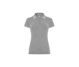 JHK JK206 - Piqué lady poloshirt Grey Melange/White