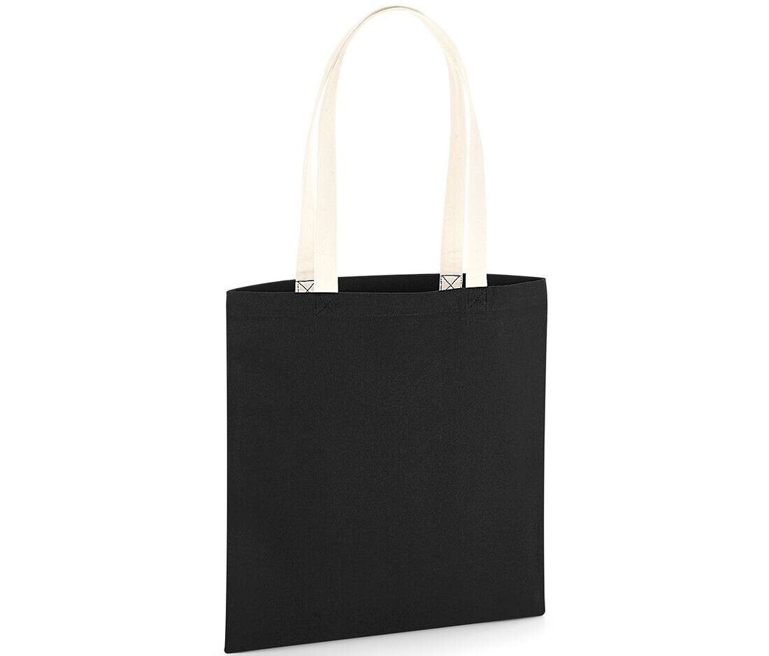 Westford mill W801C - Lienzo de bolso orgánico de algodón con manijas contrastantes